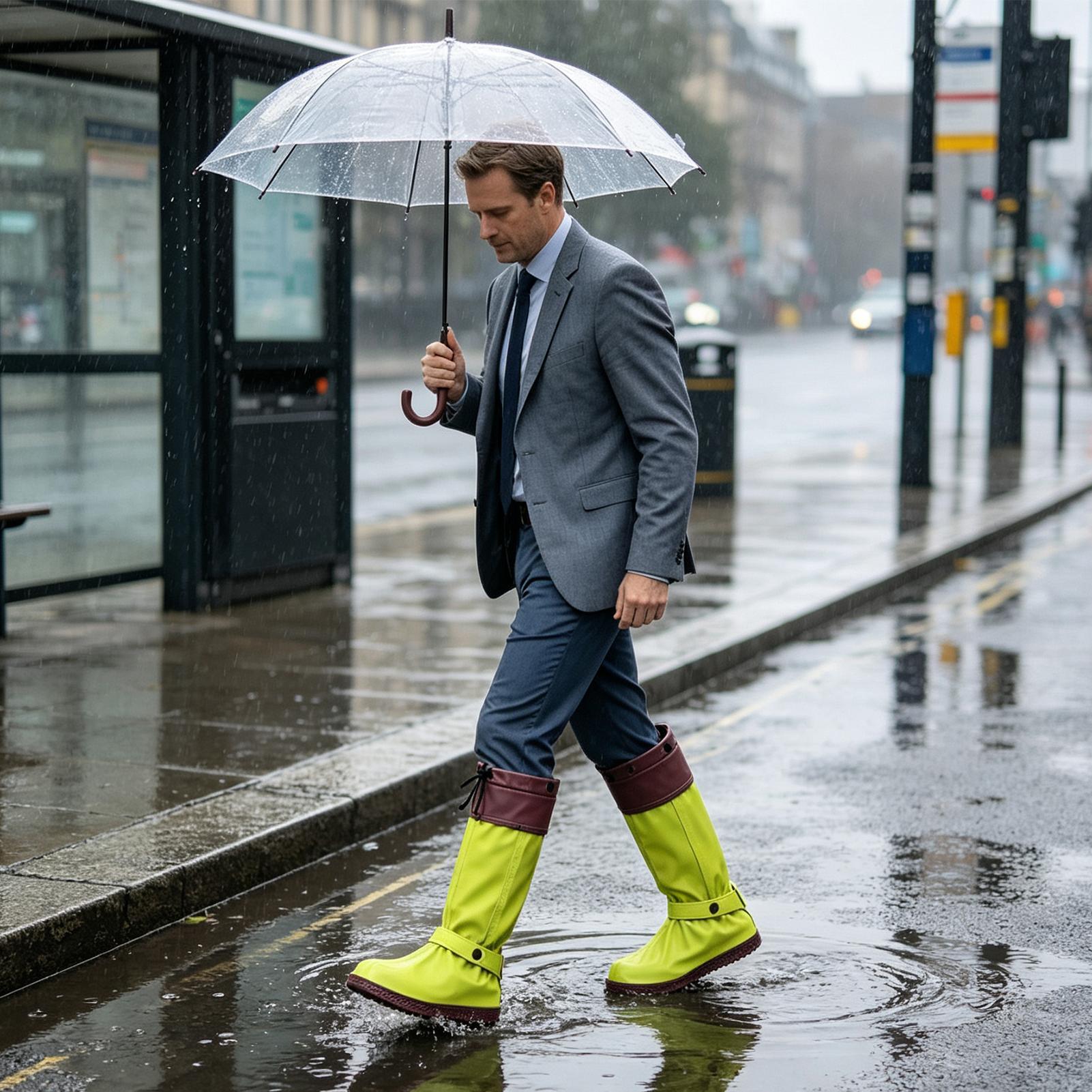 Cycling Commute In Rain - Copriscarpe antipioggia con cerniera, riutilizzabili, antiscivolo,